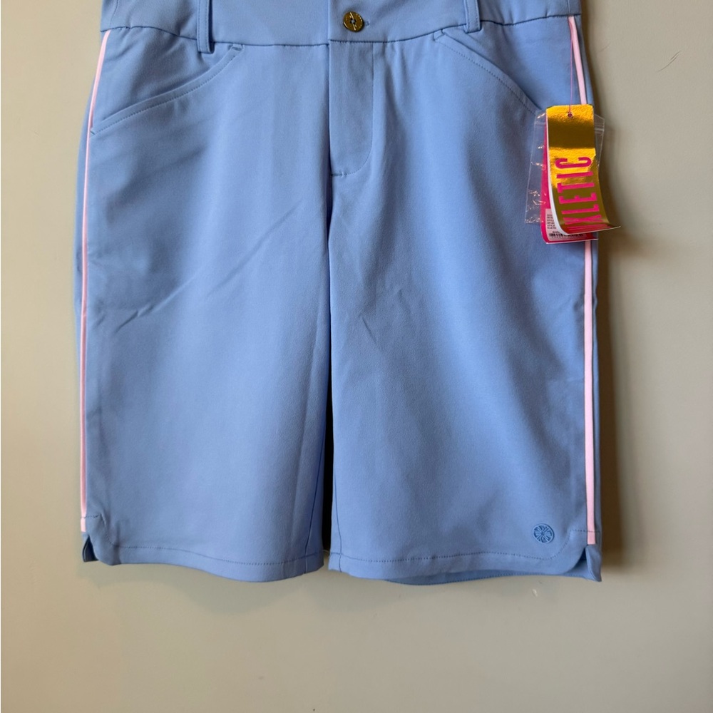 Lilly Pulitzer UPS 50 Fairway performance Luxletic blue Bermuda shorts size 2